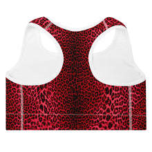 Load image into Gallery viewer, Leopard Padded Sports Bra (Red)
